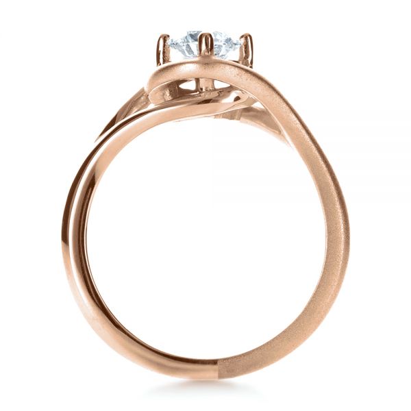 14k Rose Gold 14k Rose Gold Custom Wrapped Shank Engagement Ring - Front View -  1295