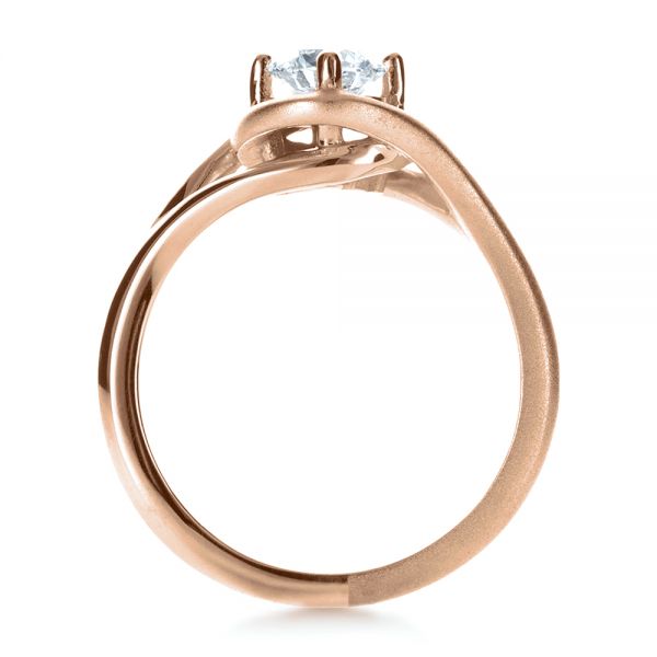 14k Rose Gold 14k Rose Gold Custom Wrapped Shank Engagement Ring - Front View - 1295