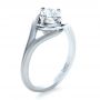 18k White Gold Custom Wrapped Shank Engagement Ring - Three-Quarter View -  1295 - Thumbnail