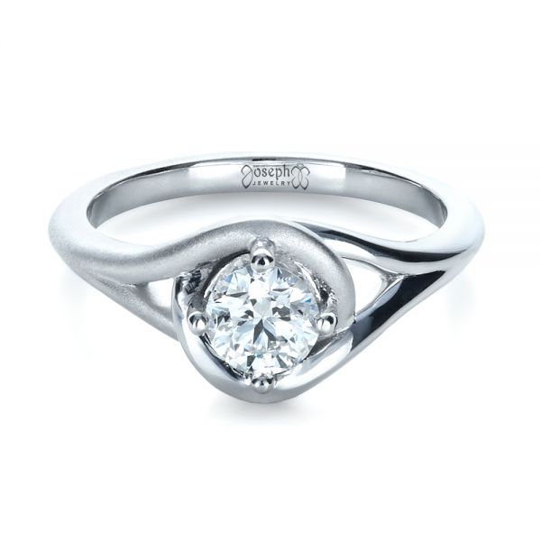  Platinum Platinum Custom Wrapped Shank Engagement Ring - Flat View -  1295