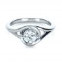 14k White Gold 14k White Gold Custom Wrapped Shank Engagement Ring - Flat View -  1295 - Thumbnail