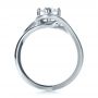 18k White Gold Custom Wrapped Shank Engagement Ring - Front View -  1295 - Thumbnail