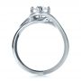 18k White Gold Custom Wrapped Shank Engagement Ring - Front View -  1295 - Thumbnail
