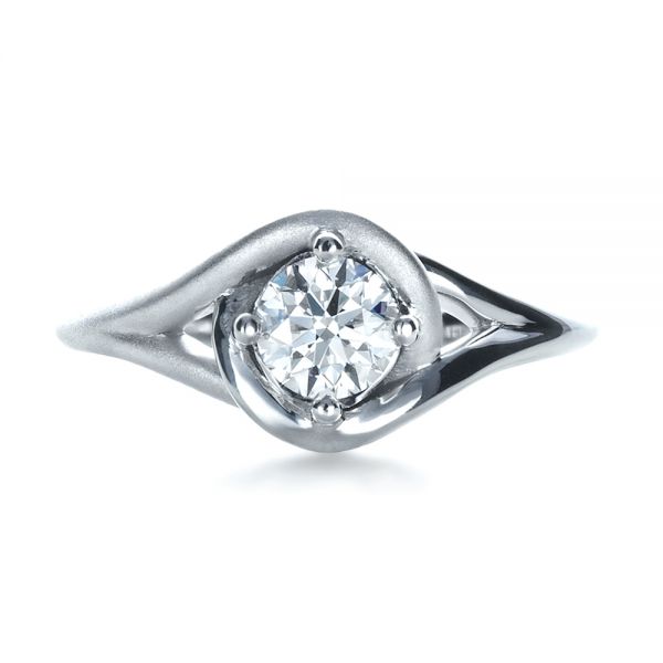  Platinum Platinum Custom Wrapped Shank Engagement Ring - Top View -  1295