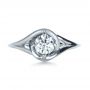 18k White Gold Custom Wrapped Shank Engagement Ring - Top View -  1295 - Thumbnail