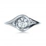 14k White Gold 14k White Gold Custom Wrapped Shank Engagement Ring - Top View -  1295 - Thumbnail