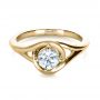 14k Yellow Gold 14k Yellow Gold Custom Wrapped Shank Engagement Ring - Flat View -  1295 - Thumbnail