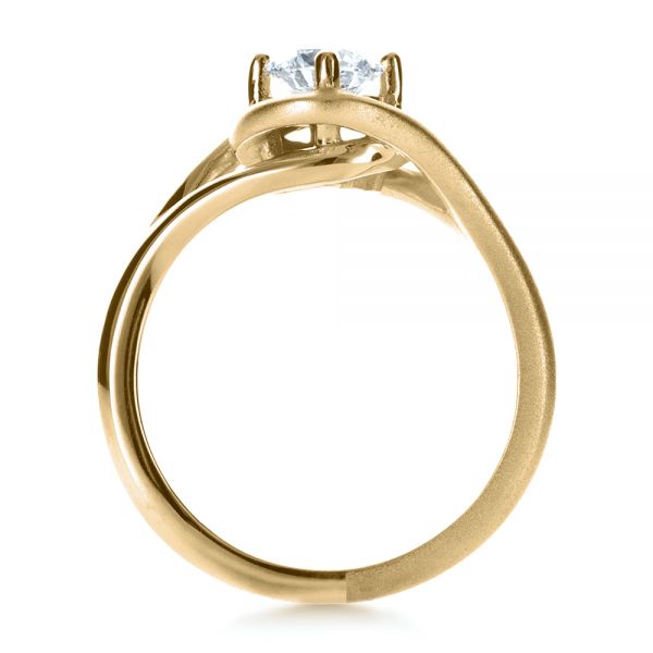 14k Yellow Gold 14k Yellow Gold Custom Wrapped Shank Engagement Ring - Front View - 1295