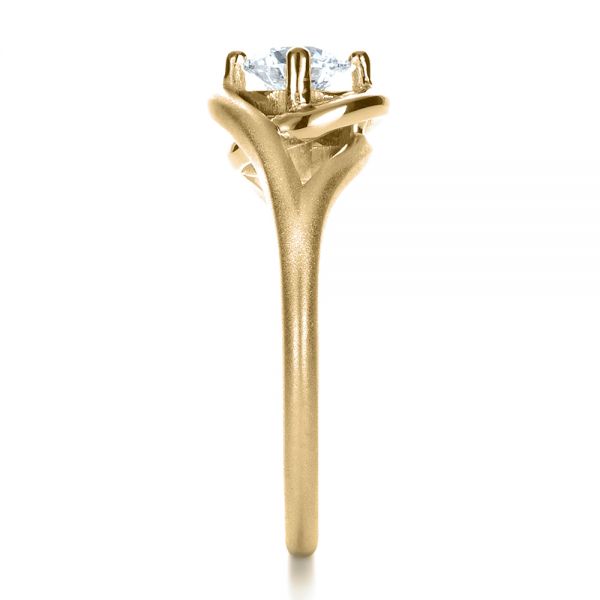 14k Yellow Gold 14k Yellow Gold Custom Wrapped Shank Engagement Ring - Side View - 1295