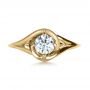 14k Yellow Gold 14k Yellow Gold Custom Wrapped Shank Engagement Ring - Top View -  1295 - Thumbnail