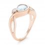 14k Rose Gold 14k Rose Gold Custom Wrapped Three-stone Diamond Engagement Ring - Three-Quarter View -  102866 - Thumbnail