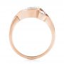 14k Rose Gold 14k Rose Gold Custom Wrapped Three-stone Diamond Engagement Ring - Front View -  102866 - Thumbnail