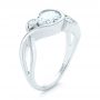 14k White Gold Custom Wrapped Three-stone Diamond Engagement Ring - Three-Quarter View -  102866 - Thumbnail
