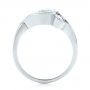 14k White Gold Custom Wrapped Three-stone Diamond Engagement Ring - Front View -  102866 - Thumbnail