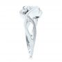 14k White Gold Custom Wrapped Three-stone Diamond Engagement Ring - Side View -  102866 - Thumbnail