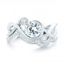  Platinum Platinum Custom Wrapped Three-stone Diamond Engagement Ring - Top View -  102866 - Thumbnail