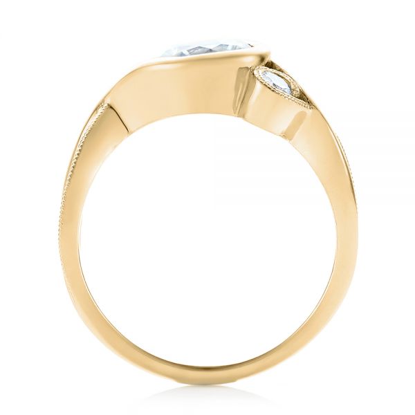 14k Yellow Gold 14k Yellow Gold Custom Wrapped Three-stone Diamond Engagement Ring - Front View - 102866
