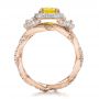 14k Rose Gold 14k Rose Gold Custom Yellow Diamond And Diamond Halo Engagement Ring - Front View -  100633 - Thumbnail