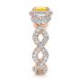 14k Rose Gold 14k Rose Gold Custom Yellow Diamond And Diamond Halo Engagement Ring - Side View -  100633 - Thumbnail