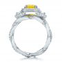  Platinum Custom Yellow Diamond And Diamond Halo Engagement Ring - Front View -  100633 - Thumbnail