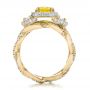 18k Yellow Gold 18k Yellow Gold Custom Yellow Diamond And Diamond Halo Engagement Ring - Front View -  100633 - Thumbnail