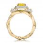 18k Yellow Gold 18k Yellow Gold Custom Yellow Diamond And Diamond Halo Engagement Ring - Front View -  100633 - Thumbnail