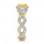 18k Yellow Gold 18k Yellow Gold Custom Yellow Diamond And Diamond Halo Engagement Ring - Side View -  100633 - Thumbnail
