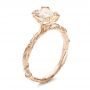 18k Rose Gold 18k Rose Gold Custom Yellow Diamond And Organic Vine Engagement Ring - Three-Quarter View -  101228 - Thumbnail