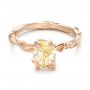 14k Rose Gold 14k Rose Gold Custom Yellow Diamond And Organic Vine Engagement Ring - Flat View -  101228 - Thumbnail