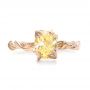 14k Rose Gold 14k Rose Gold Custom Yellow Diamond And Organic Vine Engagement Ring - Top View -  101228 - Thumbnail