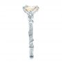  Platinum Platinum Custom Yellow Diamond And Organic Vine Engagement Ring - Side View -  101228 - Thumbnail