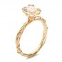 18k Yellow Gold Custom Yellow Diamond And Organic Vine Engagement Ring - Three-Quarter View -  101228 - Thumbnail