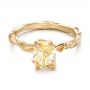 18k Yellow Gold Custom Yellow Diamond And Organic Vine Engagement Ring - Flat View -  101228 - Thumbnail