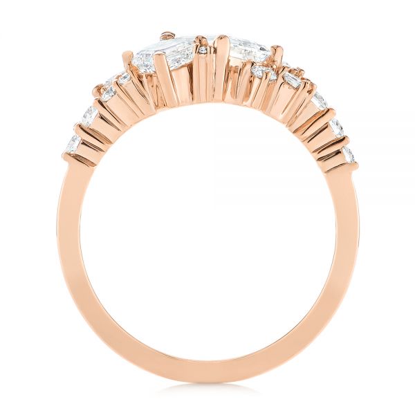 14k Rose Gold 14k Rose Gold Custom Diamond Cluster Engagement Ring - Front View -  104052