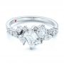 18k White Gold 18k White Gold Custom Diamond Cluster Engagement Ring - Flat View -  104052 - Thumbnail