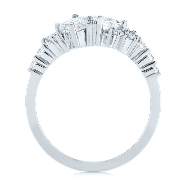 14k White Gold 14k White Gold Custom Diamond Cluster Engagement Ring - Front View -  104052