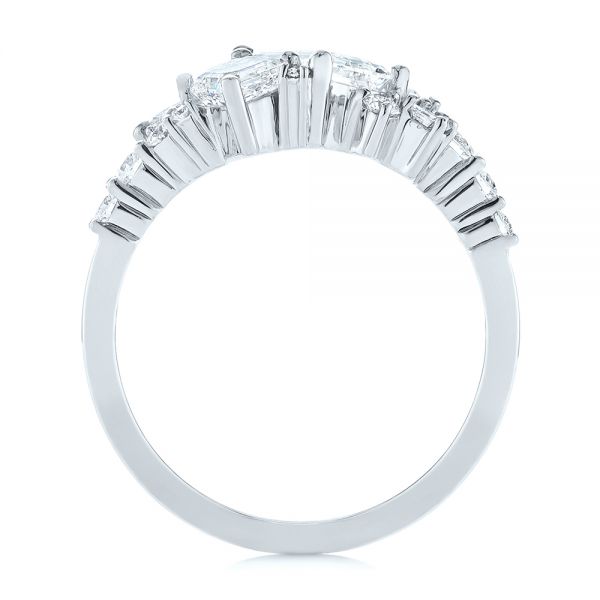 Platinum Platinum Custom Diamond Cluster Engagement Ring - Front View - 104052