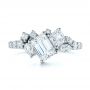 18k White Gold 18k White Gold Custom Diamond Cluster Engagement Ring - Top View -  104052 - Thumbnail