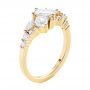 18k Yellow Gold Custom Diamond Cluster Engagement Ring - Three-Quarter View -  104052 - Thumbnail