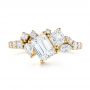 14k Yellow Gold 14k Yellow Gold Custom Diamond Cluster Engagement Ring - Top View -  104052 - Thumbnail