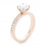 18k Rose Gold 18k Rose Gold Custom Diamond Engagement Ring - Three-Quarter View -  102381 - Thumbnail