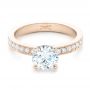 18k Rose Gold 18k Rose Gold Custom Diamond Engagement Ring - Flat View -  102381 - Thumbnail