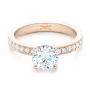 14k Rose Gold 14k Rose Gold Custom Diamond Engagement Ring - Flat View -  102381 - Thumbnail