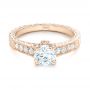 14k Rose Gold 14k Rose Gold Custom Diamond Engagement Ring - Flat View -  102471 - Thumbnail