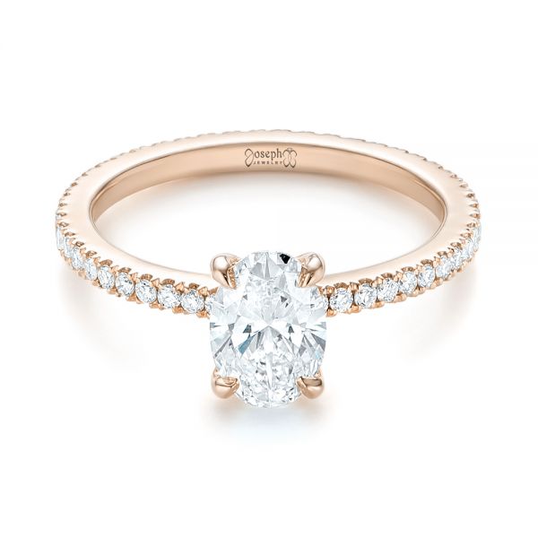 14k Rose Gold 14k Rose Gold Custom Diamond Engagement Ring - Flat View -  103228