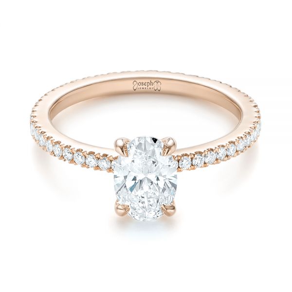 14k Rose Gold 14k Rose Gold Custom Diamond Engagement Ring - Flat View - 103228