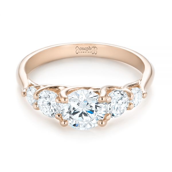 14k Rose Gold 14k Rose Gold Custom Diamond Engagement Ring - Flat View -  103406