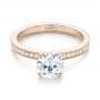 18k Rose Gold 18k Rose Gold Custom Diamond Engagement Ring - Flat View -  103480 - Thumbnail