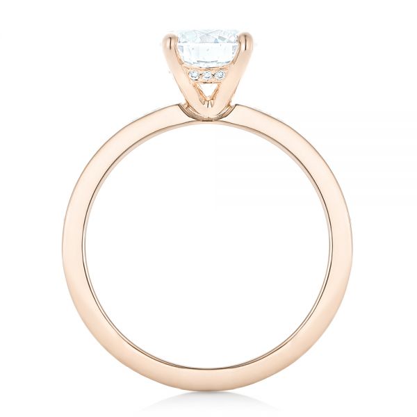 18k Rose Gold 18k Rose Gold Custom Diamond Engagement Ring - Front View -  102381