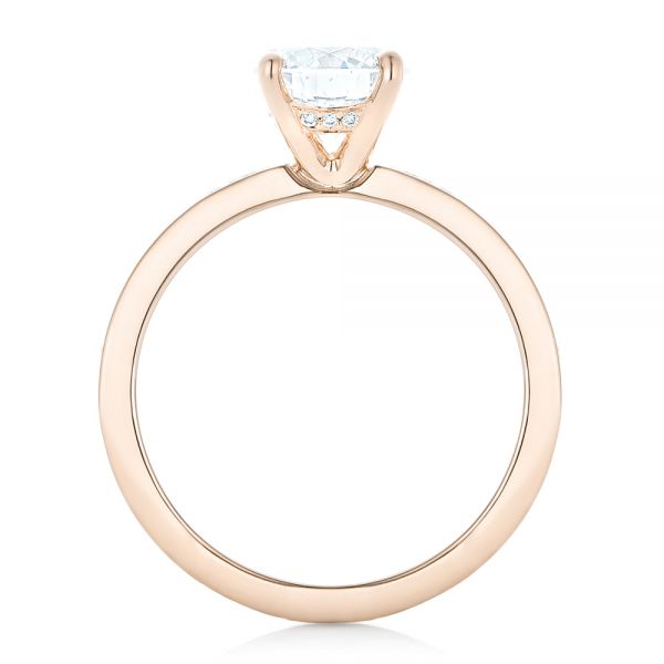 18k Rose Gold 18k Rose Gold Custom Diamond Engagement Ring - Front View - 102381